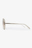 Chloe Silver Tone Frame Tinted Aviator Sunglasses