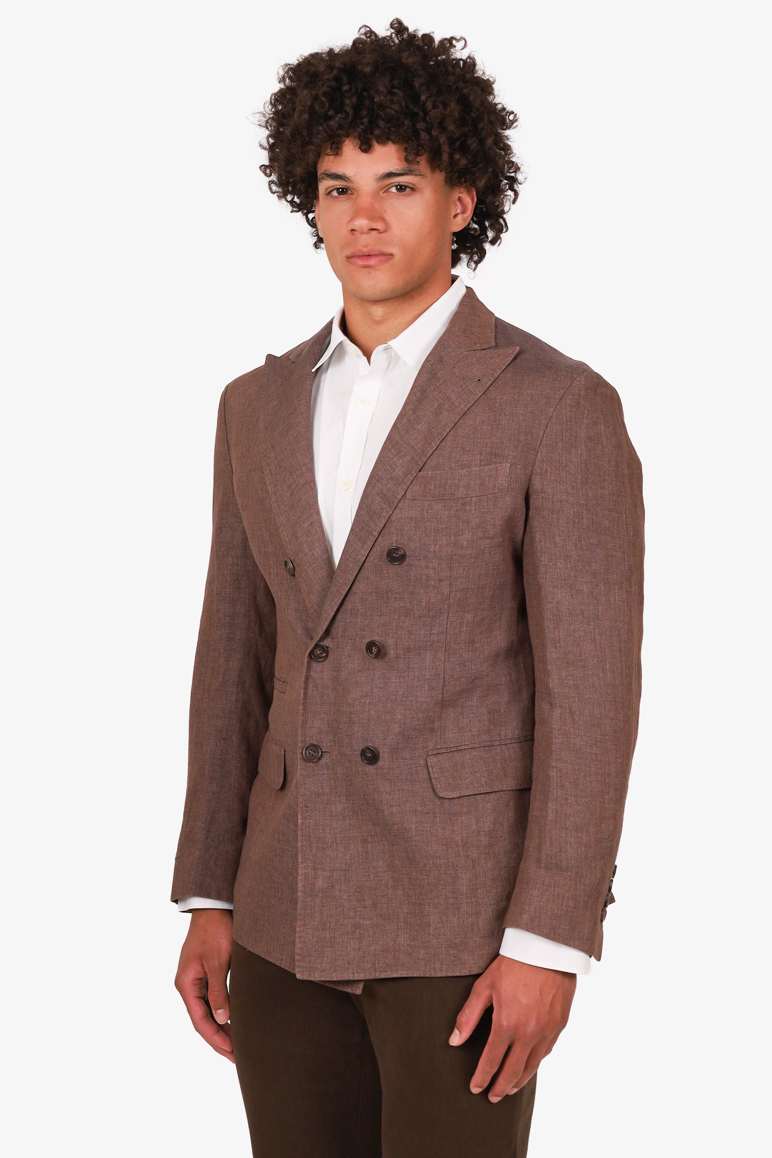 Brunello Cucinelli Purple Linen Single Breasted Blazer Size 48