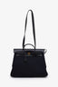 Hermès 2022 Black Canvas Leather Herbag 38