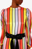 Olivia Rubin Multicolour Silk Sequin Bow Striped Dress Size 4