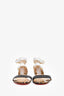 Christian Louboutin White/Black Leather Ankle Strap Sandals Size 39