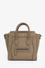 Celine Taupe Leather Nano Luggage Bag With Strap