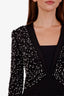 Givenchy Black Pearl Embellished V-Neck Mini Dress Estimated Size M