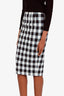 Veronica Beard Black/White Checkered Maldive Midi Skirt Size 0