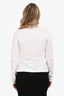 Burberry White Cotton Nova Check Collar Trim Long Sleeve Polo Shirt Size L