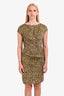 Carolina Herrera Brown/Yellow Printed Midi Dress Size 4