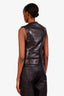 Balenciaga Black Lamb Leather Quilted Vest Size 40