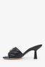 Gucci Black Leather GG Open Toe Heels Size 37.5