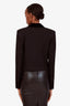 Saint Laurent Black Virgin Wool Embellished Crop Jacket Size 38