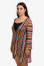 Missoni Mare Purple/Yellow Chevron Printed Sheer Cover Up Dress Size 46