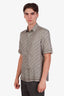Christian Dior Taupe Silk Jacquard Short Sleeve Shirt Size 38 Mens