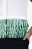 Delpozo White Cotton Teal Embellished Crop Top Size 38