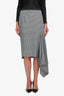 Balenciaga Black/White Houndstooth Asymmetrical Midi Skirt Size 38
