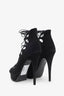 Saint Laurent Black Suede Platform Gladiator Platform Sandals Size 39.5