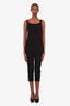 Rick Owens Black Virgin Wool Pleated Straight Leg Pants Size 2