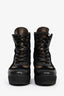 Bottes Laureate Louis Vuitton en daim noir et toile Monogram, taille 39,5