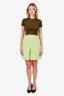 Gucci Green Cotton-Blend GG Logo 'Bouclé-Jacquard' Mini Skirt Size 38