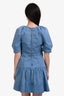 Jonathan Simkhai Blue Denim Medium Wash Puff Sleeve Mini Dress Size XS