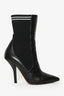 Fendi Black Leather Knit Rockoko Sock Ankle Boots Size 40