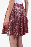 Dolce & Gabbana Pink Sequin Skater Skirt Size 40