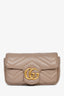 Gucci Taupe Chevron Leather Super Mini Marmont Crossbody