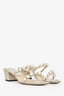 Jimmy Choo Iridescent Silver Faux Pearl 'Amara 45' Sandals Size 41.5