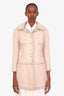Pre-loved Chanel™ 17A Beige Mohair Wool CC Long Jacket Size 38
