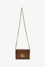 Gucci Brown Leather GG Marmont Chain Wallet