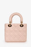 Christian Dior 2022 Pink Cannage Lambskin Small Lady Dior 'My ABCDior' Top Handle