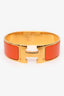 Hermès Gold/Orange Enamel 'Clic Clac H' Bracelet