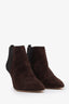 Manolo Blahnik Brown Suede Pointed Toe Booties Size 34