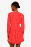 For Love & Lemons Red Long Sleeve V-Neck Dress Size S