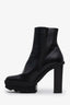 Stella McCartney Black Leather Platform Ankle Boots Size 40