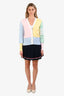 Thom Browne Navy Cotton Pleated Raw Hem Mini Skirt Size 36