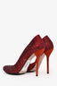 Gucci Burgundy Crystal Embellished Heels Size 38