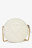 Gucci White Leather Marmont Round Mini Shoulder Bag