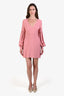 Alexis Pink Crepe V-Neck Mini Dress Size Small