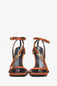 Versace Brown Satin Crystal Embellished Open Toe Heels Size 39