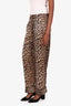 Ganni Leopard Print Silk Pants Size 38