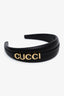 Gucci Black Leather Logo Headband