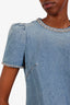 Zimmermann Blue Denim Crystal Cotton Mini Dress Size OP