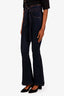 Veronica Beard Dark Blue High Waisted Belted Flare Jeans Size 24