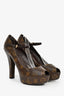 Louis Vuitton Monogram Platform Peep-Toe Heels Size 39