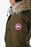 Canada Goose Military Green Down Coyote Fur-Trimmed 6660L Parka Size XS