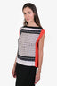 Vionnet Black/Red Printed Square Sleeveless Top Size 40