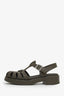 Prada Green Rubber 'Monolith' Fisherman Sandals Size 37