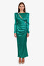 Alessandra Rich Green Silk Long Dress Estimated Size S