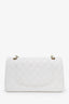 Pre-loved Chanel™ 2022+ White Caviar Leather Medium Classic Double Flap Bag