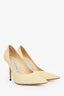 Jimmy Choo Butter Yellow Leather Heels Size 38.5