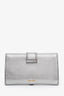 Miu Miu Silver Leather Jewel Flap Clutch with Chain